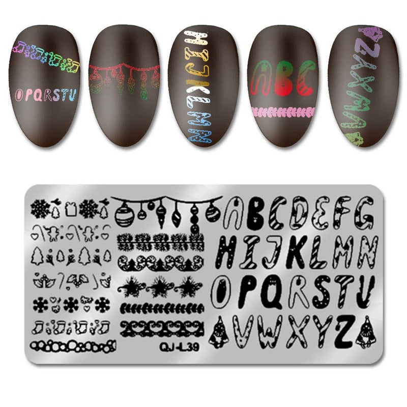 WOKOTO 6Pcs Christmas HalloweeN Nail Stamping Plates Kit Set Holiday Stamp Plates Nail Art Tools For Manicure - BeesActive Australia