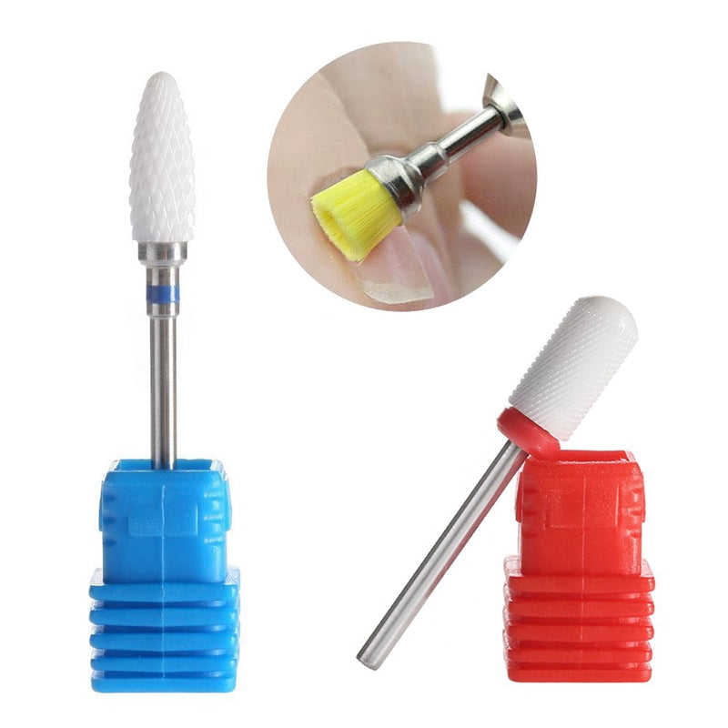 Ceramic Nail Drill Bit Set Electric Medium Grit Gel Remove Polishing Pedicure Nail Art Tools, 3/32 Inchl with Cleaning Brush for Removing Gel and Acrylics Set of 3 … - BeesActive Australia