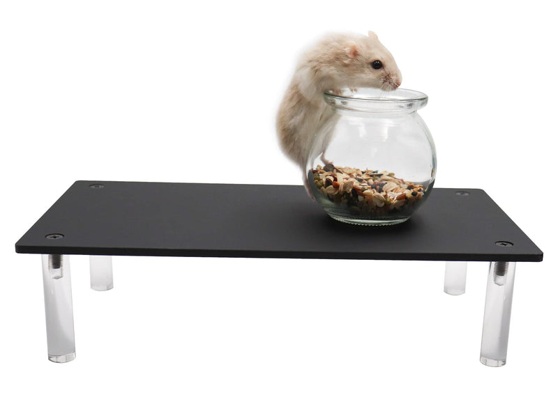 Small Animals Stand Platform, Hamster Play Platform, Acrylic Rats Stand Platform Toys, Cage Accessories for Hamsters Rats Chinchillas Sugar Glider Guinea Pig Bird(11×5.9×2.8 Inches) - BeesActive Australia