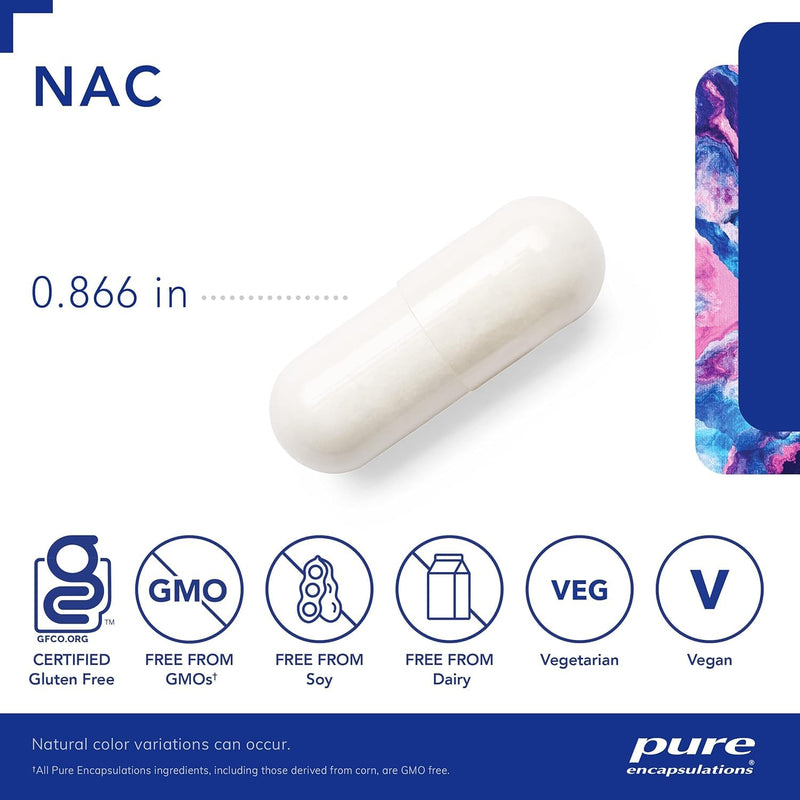 Pure Encapsulations NAC 600 mg - N-Acetyl Cysteine NAC Supplement for Lung Health & Immune Support, Liver Support & Antioxidants* - with Freeform N-Acetyl-L-Cysteine - 90 Capsules 90 Count (Pack of 1) - BeesActive Australia