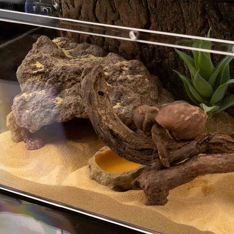 LUCOSIU Reptile Simulation Rock Cave Hideouts Terrarium Habitat Décor Bearded Dragon Hideout for Turtles Lizards Snakes Crab Large - BeesActive Australia