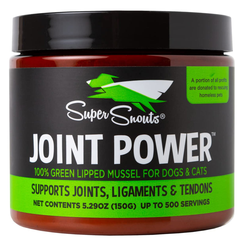 Super Snouts Joint Power 100% Green Lipped Mussels for Dogs & Cats - Dog Joint Supplement Powder Supports Joints, Tendons, Ligaments 5.29 oz (Pack of 1) - BeesActive Australia
