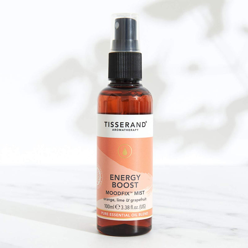 Tisserand Aromatherapy | Energy Boost Moodfix Mist | Essential Oil Spray with Orange Lime and Grapefruit | 100% Pure Essential Oil | 100ML - BeesActive Australia