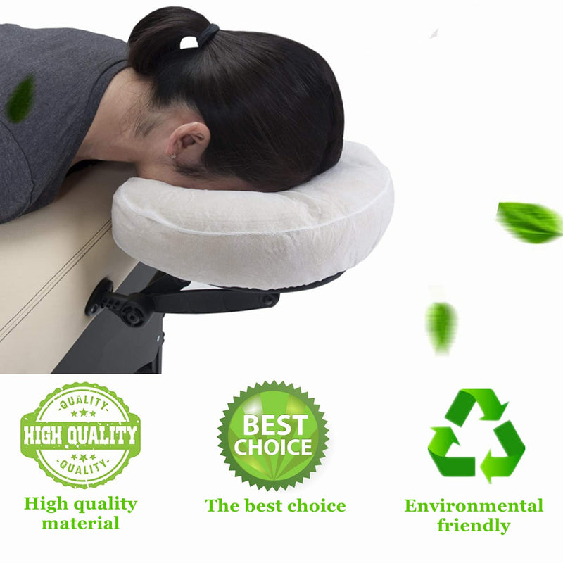 50 Pieces Breathable Disposable Headrest Covers Face Cradle Covers Ultra Soft Non Woven Fabric Face Rest Covers for Massage Tables Beauty Spa Salon Bed, Universal Size 14.17 x 13�/ 36 x 33cm 50pcs-white - BeesActive Australia