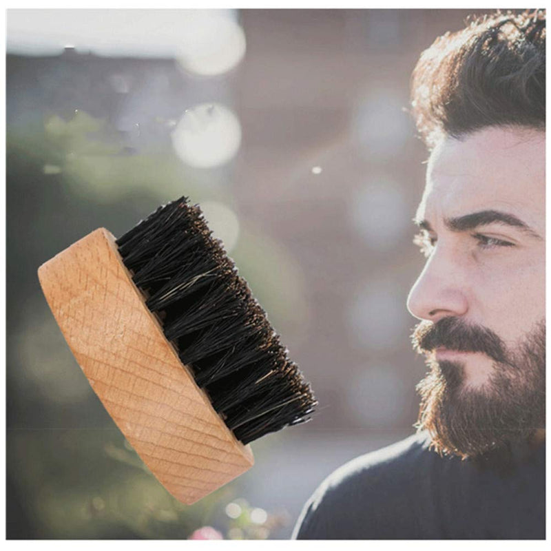 2 Pcs Mens Beard Brush Natural Boar Bristles Beard Grooming Brush Hair Brush Shaving Comb Male Mustache Brush Mens Gifts for Men Dad Him Christmas - BeesActive Australia