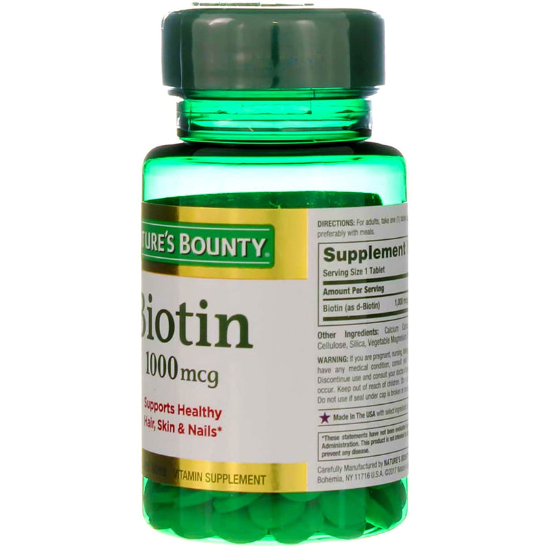 Nature's Bounty Biotin 1000 mcg Tablets 100 Count (Pack of 3) - BeesActive Australia