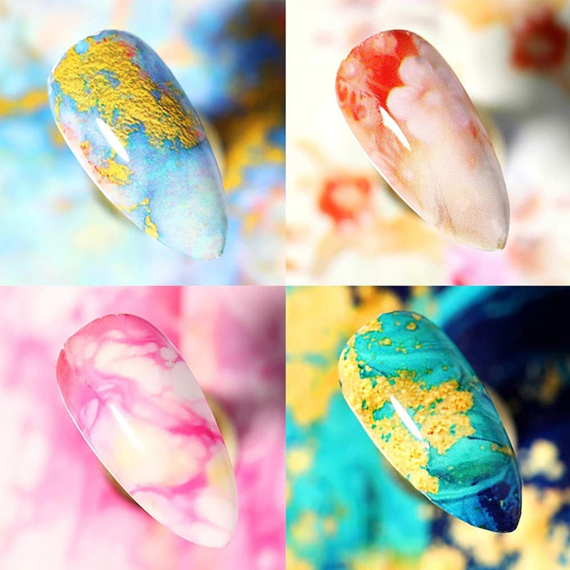 Nail Foil Transfer Stickers, 10 Rolls Marble Nail Foils Marble Nail Art Stickers Holographic Starry Sky Nail Decals Wraps DIY Nail Decoration for Women Girls - BeesActive Australia