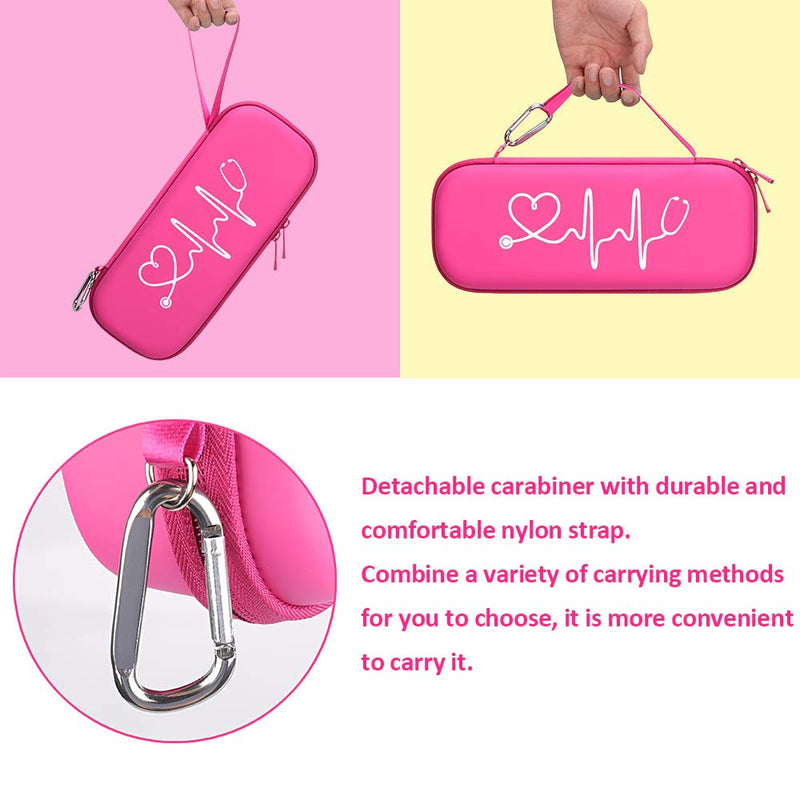 BOVKE Travel Stethoscope Case for 3M Classic III, Lightweight II S.E, Cardiology IV, MDF Acoustica Deluxe Stethoscopes - Extra Room fits Penlight EMT Medical Scissors Nurse Accessories, Raspberry Rasberry - BeesActive Australia