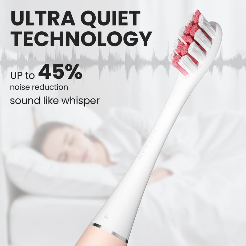 Oclean Air 2, Sonic Electric Toothbrush, Portable Ultra Quiet Design, Dupont Brush Head Bristles, 2h Quick Charge for 40 Days, IPX7 – Pink Rose 1 Count (Pack of 1) Toothbrush (pink) - BeesActive Australia