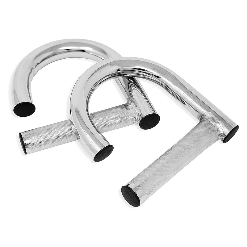 KYLIN SPORT Metal Resistance Band Handles Heavy Duty Industrial Grade Steel Knurled Surface Handles for Elastic Band Workouts (Chrome) - BeesActive Australia