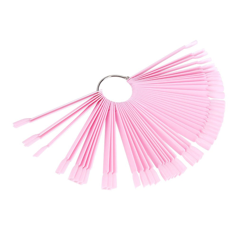 Nail Art Practice Tips, 50Pcs/Bag Fan Shaped Detachable False Nail Art Tips, Nail Polish Display Sticks, Manicure Practice Tools, Pink - BeesActive Australia