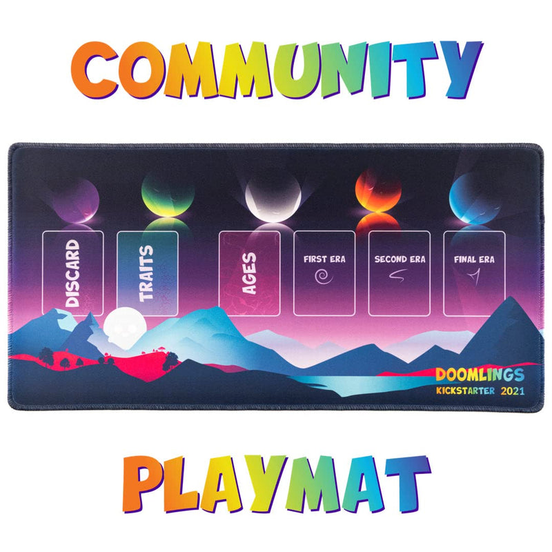 Doomlings Kickstarter Community Card Playmat 11" x 22", Game Mat for Cards - BeesActive Australia