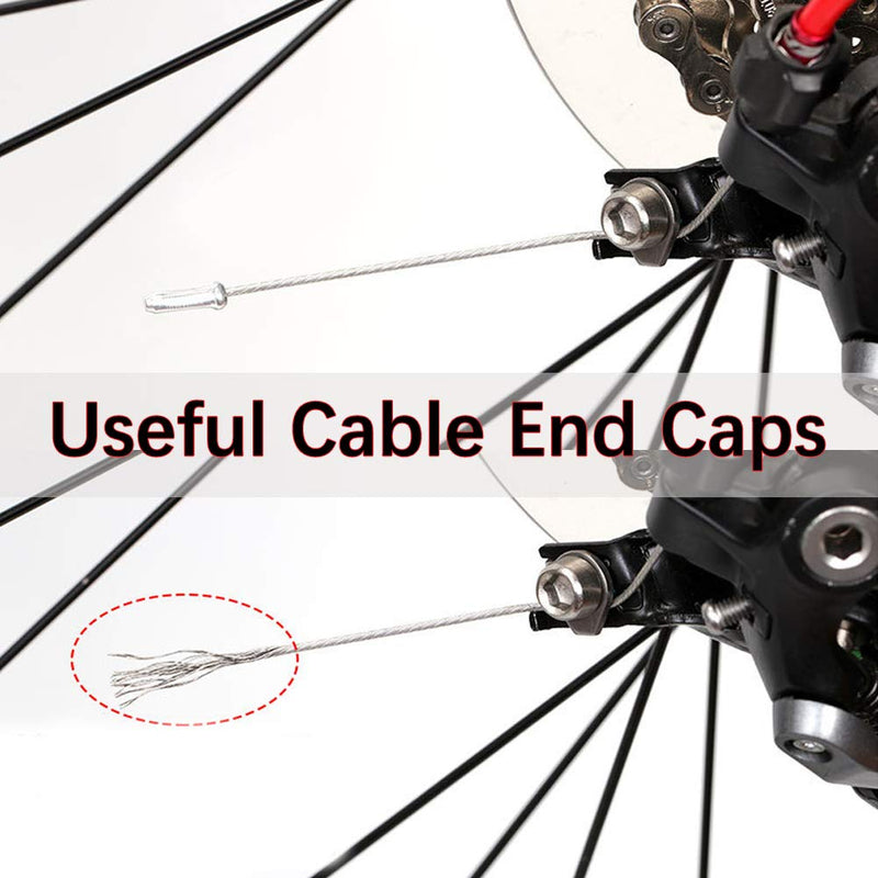 EACOZY Alloy Bike Brake Cable Cap End Tips Crimp for Road Mountain Bicycle 100PCS, Silver - BeesActive Australia