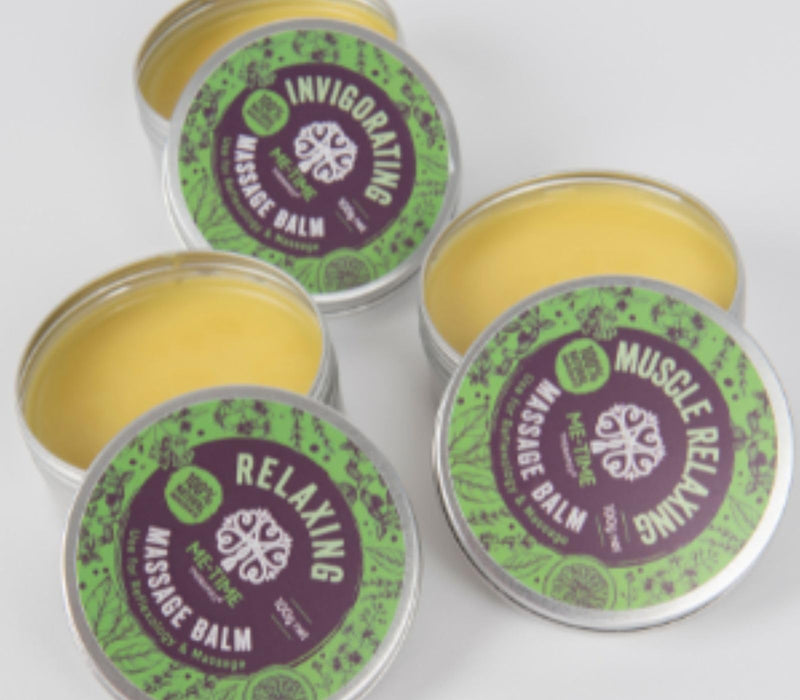 Muscle, Relax, Massage, Balm, Reflexology, Balm, (Aromatherapy Oils -Lavender, Marjoram, Juniper Berry & Black Pepper) 100 g, Me-Time, Therapies - BeesActive Australia