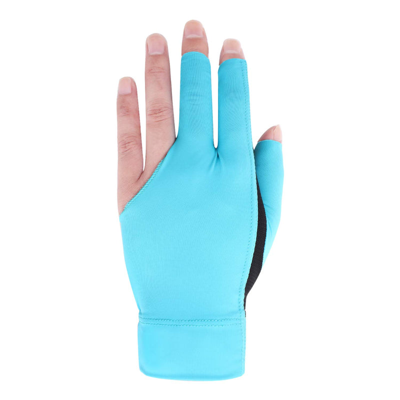 [AUSTRALIA] - MioCloth Anti Slip Billiard Glove Left Hand Snooker Carom Billiard Pool Cue Sport Professional 3 Finger Glove Handwear Gift for Men Women Player Blue 