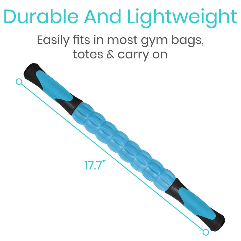 Vive Muscle Roller Stick - Body Massage for Deep Tissue - Massager for Sore Back, Neck, Leg, Foot, Arm, Yoga Exercise - Firm Rolling Tool for Workout, Runners, Athletes, Trigger Point Soreness Relief Black and Blue - BeesActive Australia