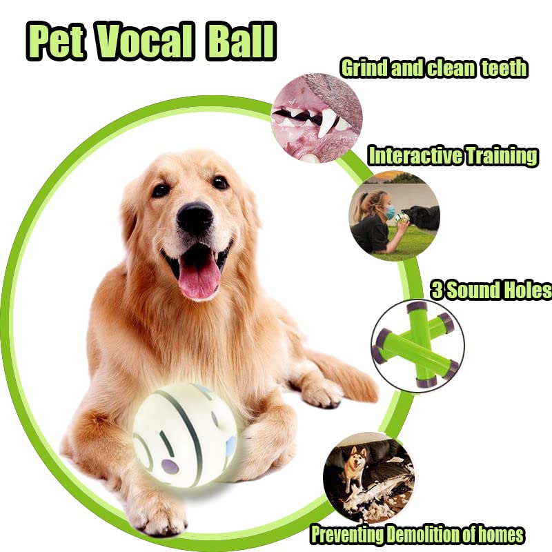 4-Inches Wobble Giggle Dog Ball,Strange dog toy Ball, Luminous ball,Peppy Pet Ball,Training Playing Ball,Glow in the dark dog balls,Rolling ball,Waggle Ball,The best fun giggle sound dog toy,Dog glow ball,Home alone toys - BeesActive Australia
