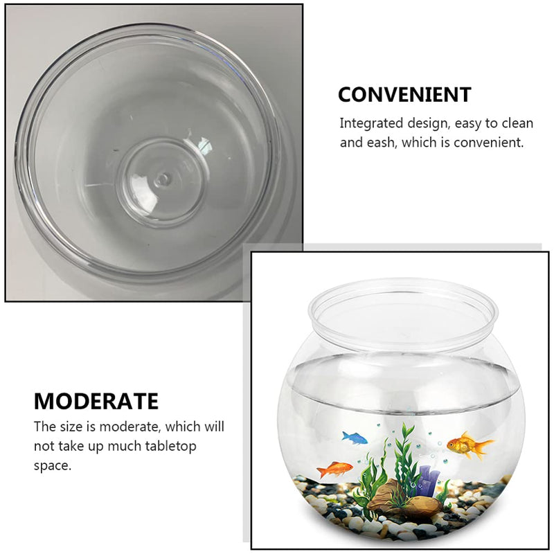 Balacoo Plastic Fish Tank Transparent Small Aquarium Fish Plant Tanks Aquariums Vase Pot Household Goldfish Tank Round Fish Bowl Aquarium Tank - BeesActive Australia