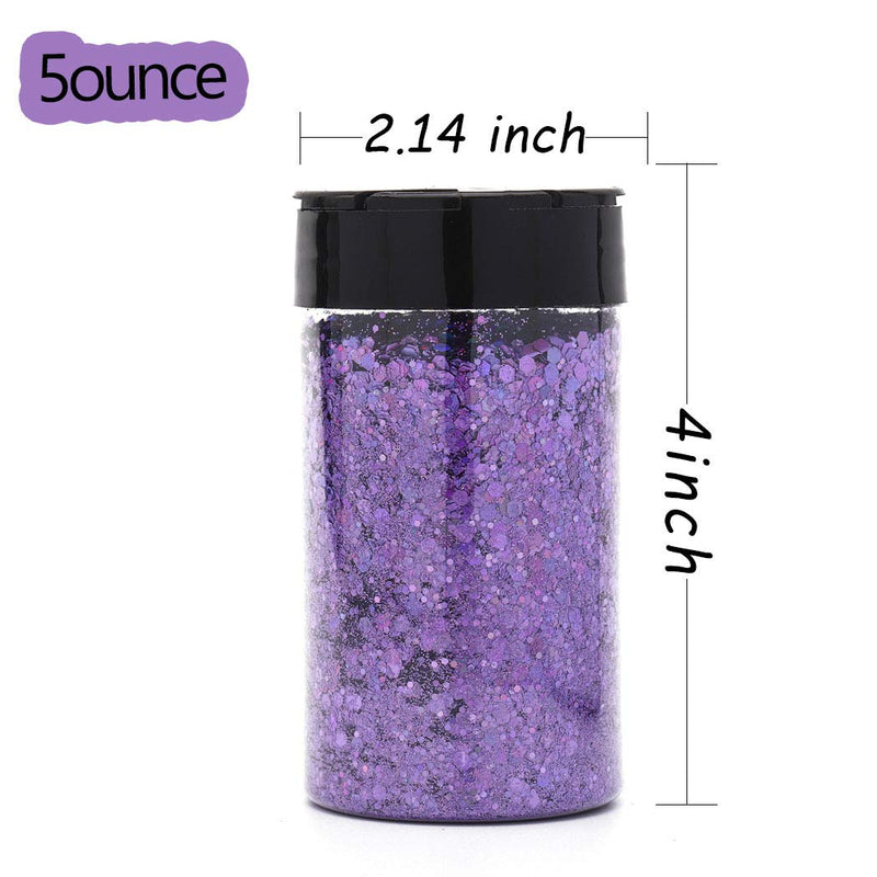 ELABEST Holoqraphic Craft Glitter Bling Sequins 3.5ounce Sparkly Paillette for Crafts, Body Art, Make up, Decoration, Handmade Accessories (Purple) Purple - BeesActive Australia