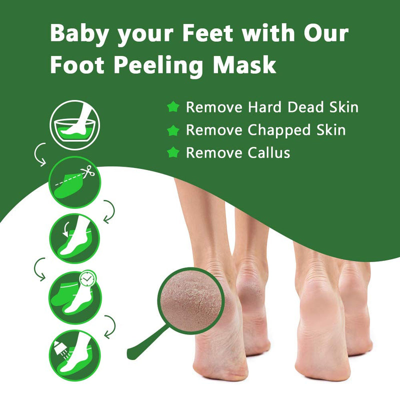 Foot Peel Mask - 5 Pack of Tea Tree Foot Mask - Removes Calluses,Dead and Dry Skin - Repairs Rough Heels, Foot Peeling Mask for Women and Men - BeesActive Australia