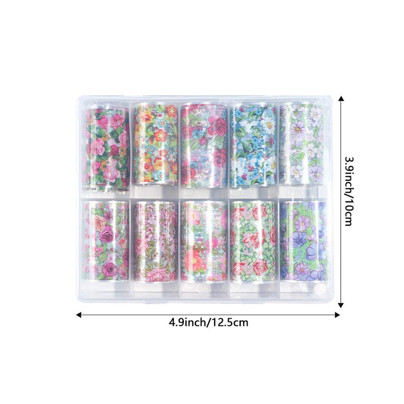 10 Sheets Flower Patterns Decal Nail Foil Stickers For Women - BeesActive Australia