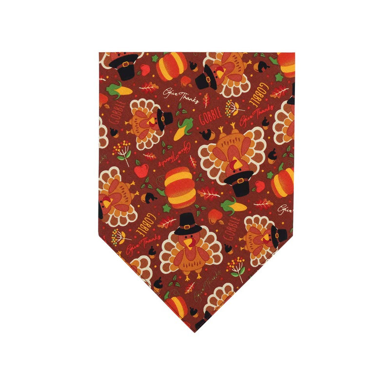Thanksgiving Dog Bandana Fall Autumn Reversible Triangle Bibs Scarf Accessories for Dogs Cats Pets Large brown - BeesActive Australia