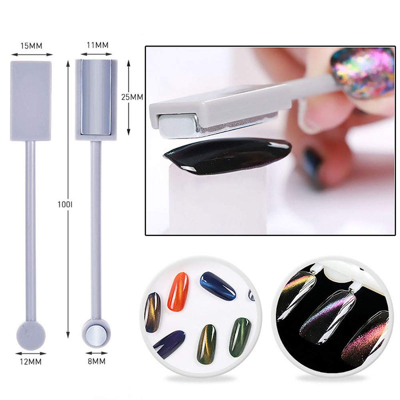 WOKOTO 6Pcs 3d Cat Eyes Magnetic UV Gel Nail Polish Pen Set Flower Ombre Design Double Head Magnet Stick Manicure DIY Tools Kit1 - BeesActive Australia