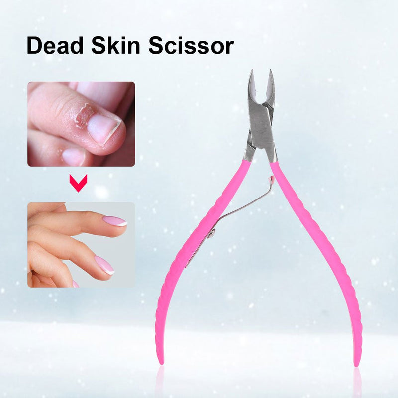 Cuticle Trimmer with Cuticle Pusher, Cimenn Professional Stainless Steel Nail Cuticle Nipper Clipper Dead Skin Scissor Nail Manicure Tool for Fingernails and Toenails - BeesActive Australia