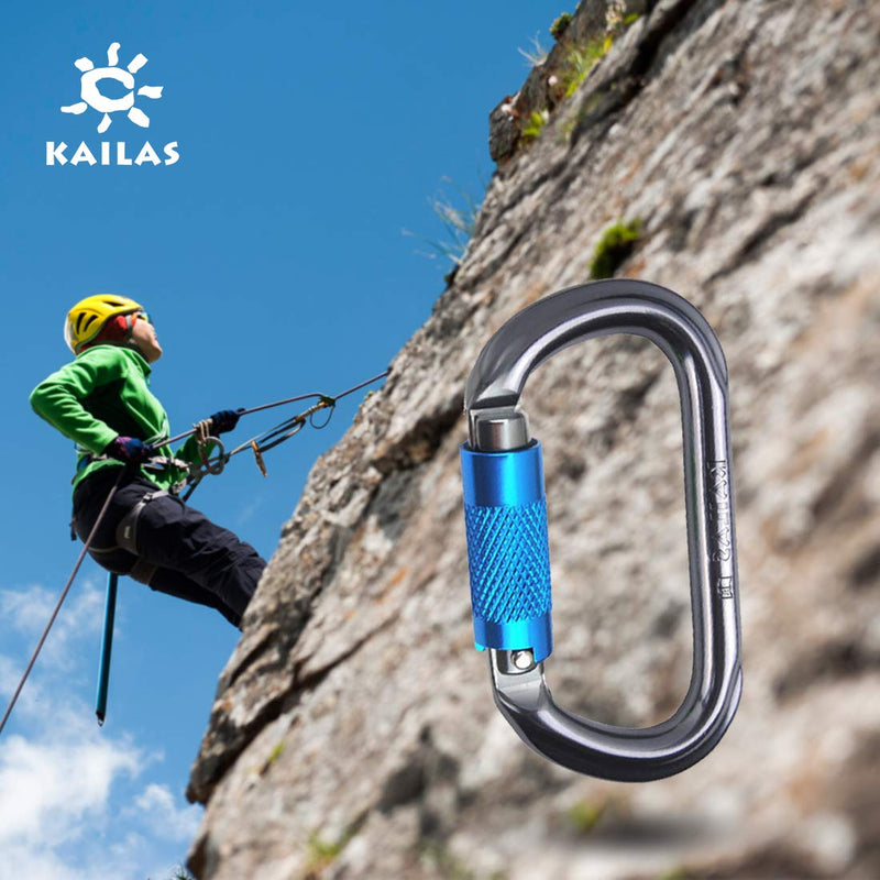 KAILAS CE Certified Oval Auto Locking Carabiner Constructed for Rock Climbing Mountaineering and Rescure Standard Alumimun Auto Lock Gate with Major Axis Strength 25KN - BeesActive Australia
