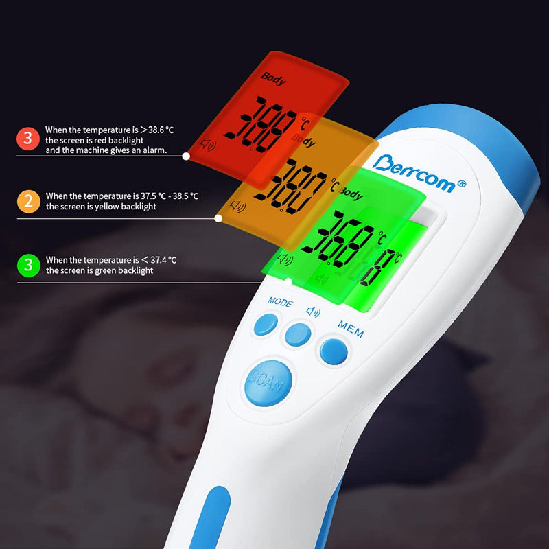Berrcom Forehead Thermometer JXB-182 Children and Adults Digital Medical Contactless Infrared Thermometer 3 in 1 Design - BeesActive Australia