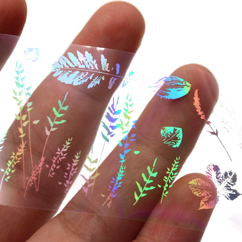 Holographic Maple Nail Foil Laser Leaf Nail Decals Nail Art Sticker Nail Art DIY for UV Gel Acrylic Nail Polish Nail Decals for Women and Girls Transfer Autumn Harvest Charm Decor - BeesActive Australia