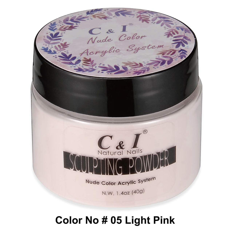 C&I Acrylic Powder, 5 Light Pink, 3 D Nail Flower, Sculpting Nail Powder, 1.4 oz, 40 g - BeesActive Australia