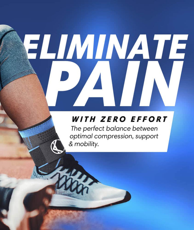 Koprez Plantar Fasciitis Sleeve - Plantar Fasciitis Relief, Plantar Fasciitis Socks, Ankle Compression Sleeve, Ankle Support for Women, Plantar Fasciitis Brace, Ankle Sleeve, Ankle Support Men Large Blue 1 - BeesActive Australia
