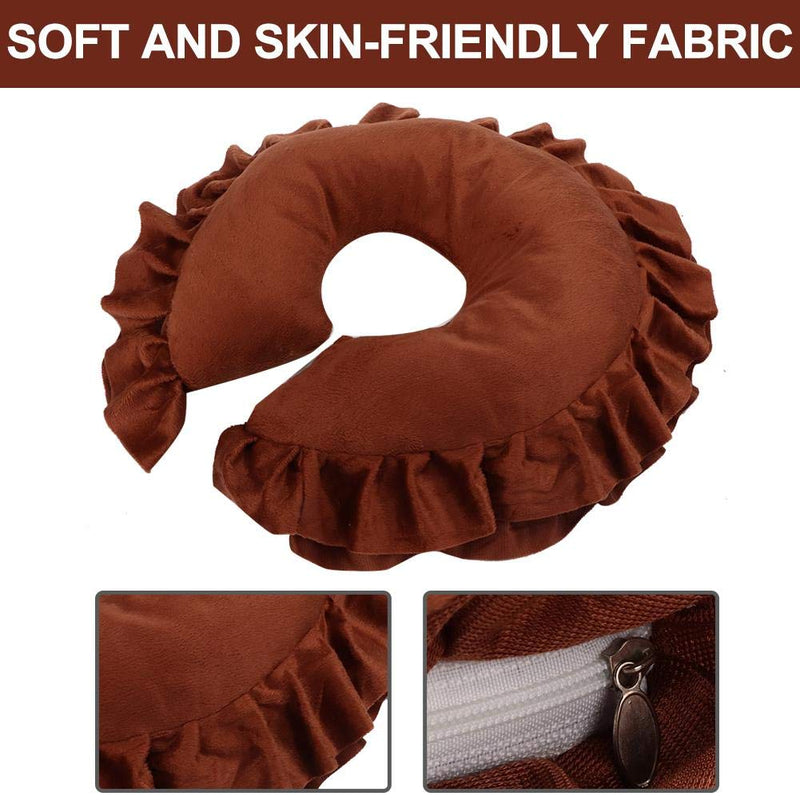 Soft Face Pillow, Head Cushion SPA Massage Bed Pillow U Shaped Neck Support Cushion Beauty Salon Massage Table Facial Relax Pillow Travel Flight Neck Pad Body Relax Salon Massage Mat(Coffee) - BeesActive Australia