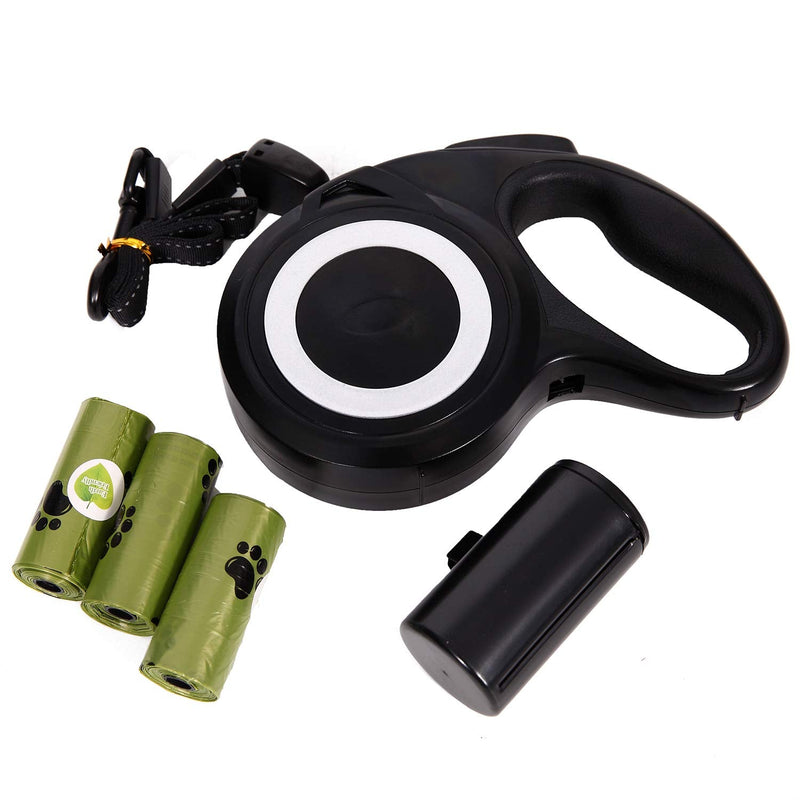 360° Tangle-Free, Heavy Duty Retractable Dog Leash with Anti-Slip Handle, 26 ft Strong Nylon Tape One-Handed Brake/Pause/Lock for Small/Medium/Large Dog or Cat 26 FOOT Black - BeesActive Australia