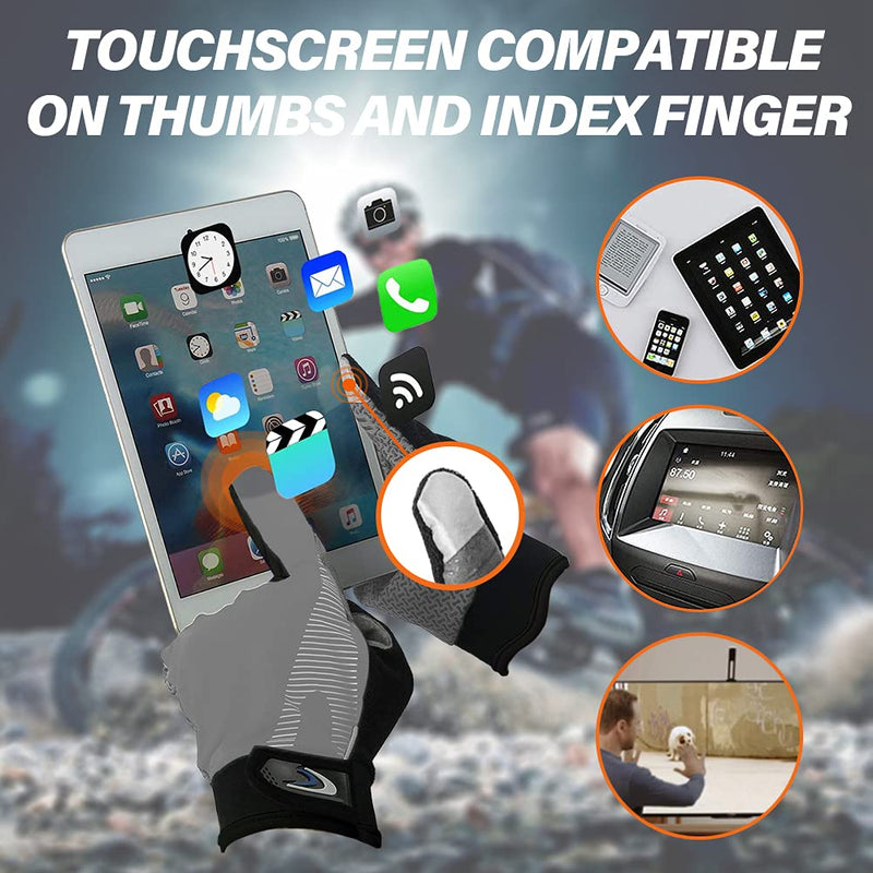 FUDOSAN Cycling Gloves Touchscreen Ultimate Frisbee Gloves Non-Slip Flexible Thin Workout Gloves Grey Small - BeesActive Australia