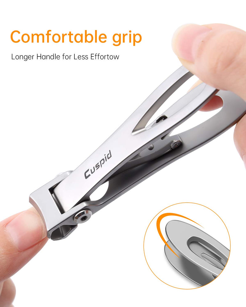 Cuspid 15 mm Stainless Steel Nail Clippers for thick nail, Wide Jaw Opening Fingernail Clippers for man and women&Seniors, Ingrown Toenail Clippers with nano nail shiner（Big） CU-ZJD0013 - BeesActive Australia