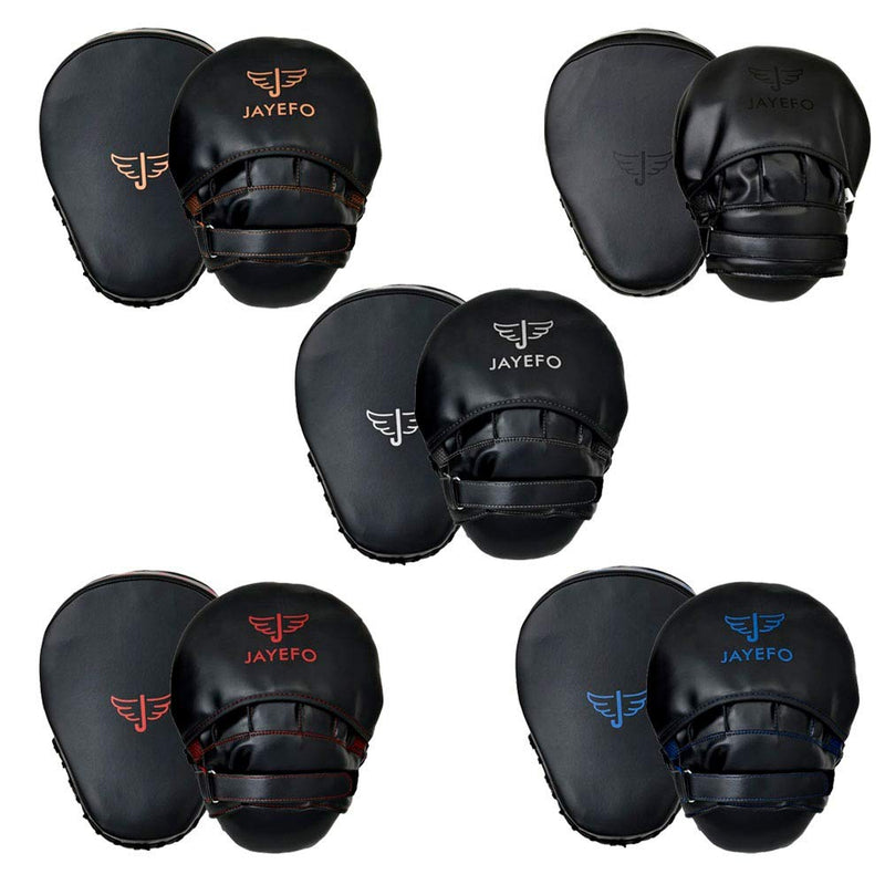 [AUSTRALIA] - Jayefo Glorious Punch Mitts Speed Focus Bags Mitts Punching MMA Muay Thai Boxing Pads Target Curved Gloves Training Hand Target for Kids, Youth, Men & Women Kickboxing – 2 Years Warranty. BLACK 