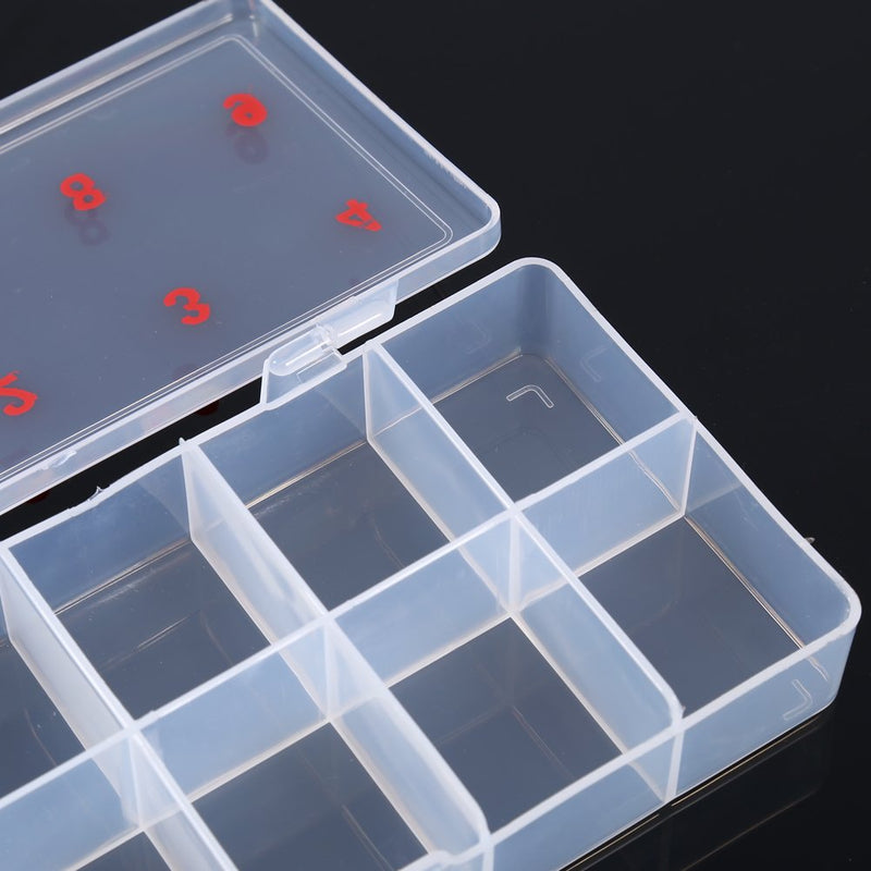 Plastic False Nail Tips Storage Box Case,Yosoo 10 Cells Compartments Acrylic Storage Case Natural Translucent Plastic False Nail Art Tips Box-5 Pcs - BeesActive Australia