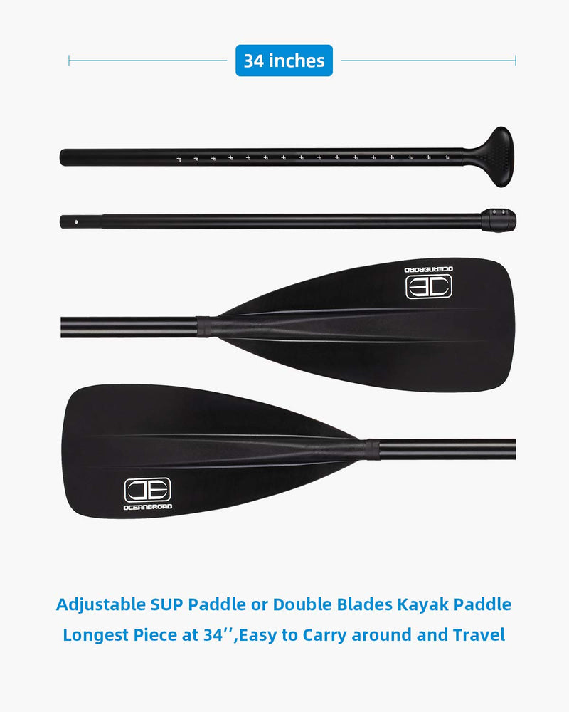OCEANBROAD SUP Paddle Board Paddle Kayak Paddle 2 Use Paddle Black - BeesActive Australia