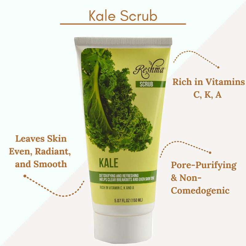 Reshma Beauty Kale Scrub | Vitamin Rich with Antioxidant Properties to Support Luminous Skin | Promotes Even, Radiant, and Smooth Skin | Paraben and Cruelty-Free, Pack of 1 - BeesActive Australia
