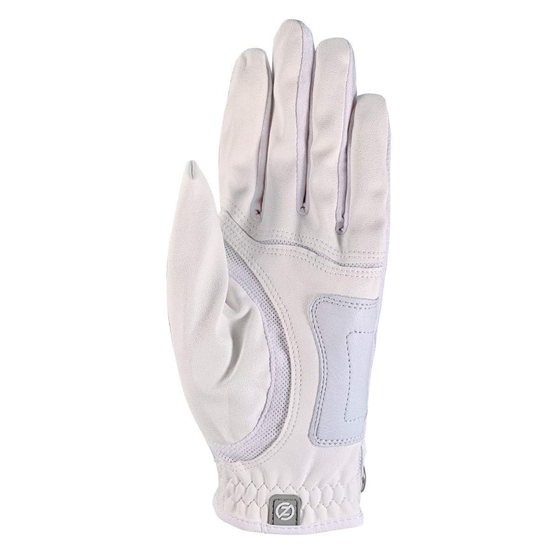 Zero Friction Ladies Compression-Fit Synthetic Golf Glove 2 Pack, Includes free tee pack, Universal-Fit Worn on Left Hand (for the right handed golfer) White/Black - BeesActive Australia