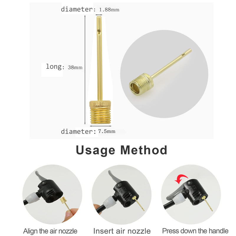 PremierAdapter Inflating Glod Pump Needle (Pack of 10) Adapter Needle Ball Football Rugby Volleyball Netball Valve Adapter, Smooth Edges Won't Hurt Our Balls [TY69] - BeesActive Australia