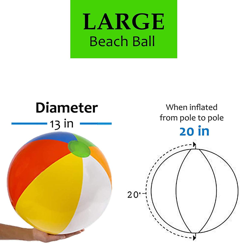 Beach Balls [3 Pack] 20" Inflatable Beach Balls for Kids - Beach Toys for Kids & Toddlers, Pool Games, Pool Toy - Classic Rainbow Color by 4E's Novelty - BeesActive Australia
