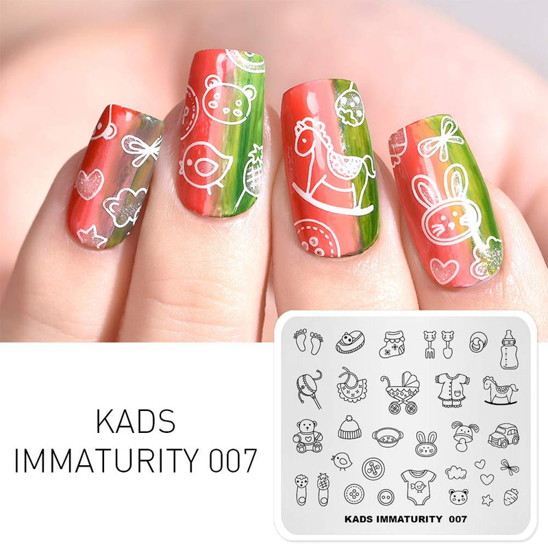 KADS Nail Art Image Stamping Plates Baby Immaturity Cute DIY Manicure Template(IM007) IM007 - BeesActive Australia