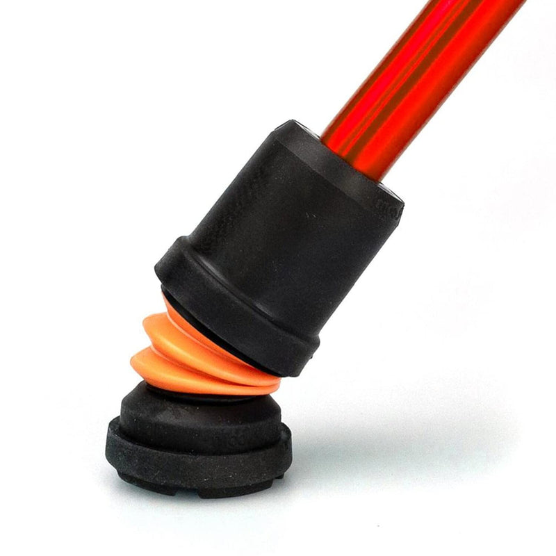 Flexyfoot Shock Absorbing Oval Handle Walking Stick - Improved Comfort, Improved Safety, Improved Grip – Colour: Red Single - BeesActive Australia