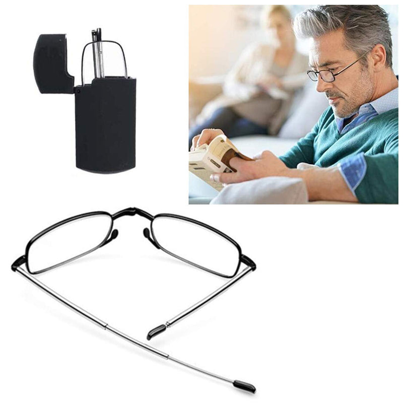 Folding Reading Glasses Portable Mini Reading Glasses,Portable Compact Folding Reading Glasses for Men and Women Black +1.0 - BeesActive Australia