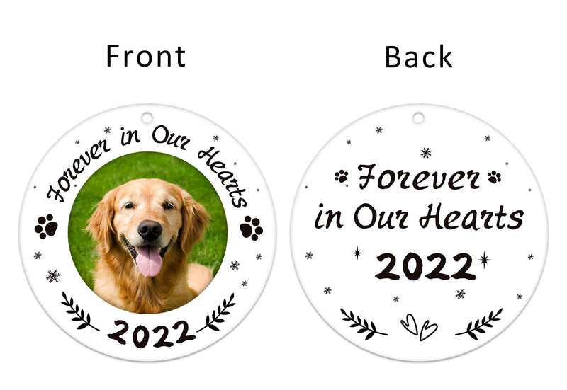 WaaHome Picture Frame Dog Memorial Christmas Ornaments 2022, Forever in Our Hearts Pet Memorial Ornaments for Christmas Tree, Pet Memorial Gifts, Sympathy Remembrance Gifts for Loss of Dog Cat Pet - BeesActive Australia