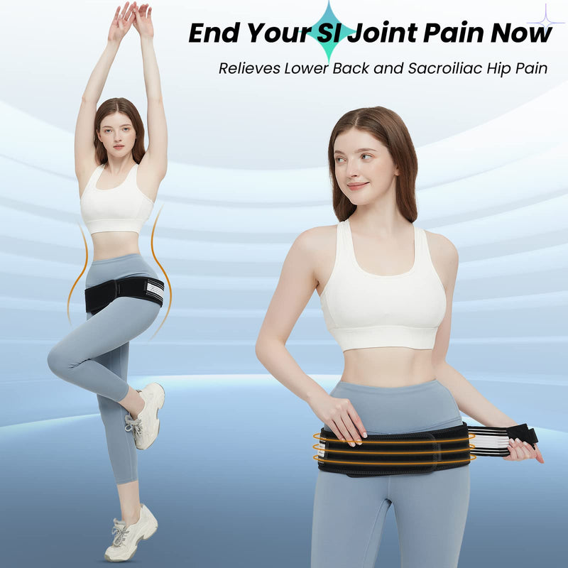 Slueat Sacroiliac SI Joint Hip Belt for Women - Hip Braces for Hip Pain - Lower Back Support Brace - Pelvic Support Belt - Trochanter Belt - Adjustable Sciatica Lumbar Pain Relief (Hip Size 32"-47") - BeesActive Australia
