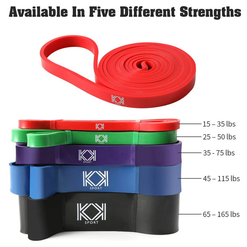 KK Resistance Bands, Pull Up Resistance Bands for men and women, fitness exercise bands, Pull up and stretch resistance Workout Bands in a variety of strengths. Suitable for home, gym, yoga, physical therapy. Red: 15 – 35 lbs - BeesActive Australia